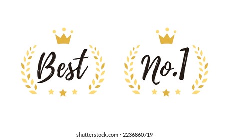 No.1 Best Icon Laurel Wreath Vector Illustration