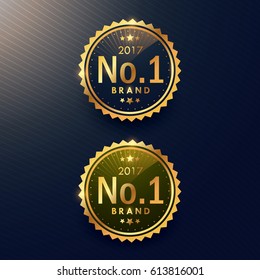 no.1 brand golden label and badge design