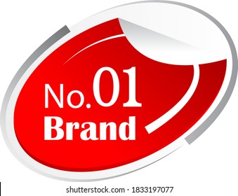No.1 brand logo red icon vector design for brand label or banner