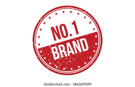 No.1 Brand Rubber Stamp. Red No.1 Brand Rubber Grunge Stamp Seal Vector Illustration - Vector