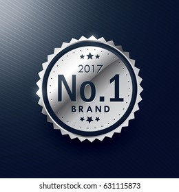 no.1 brand silver badge and label design