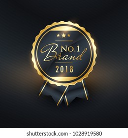 no.1 brand of the year golden label design