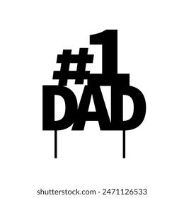 No1 dad cake topper black template. Clipart image