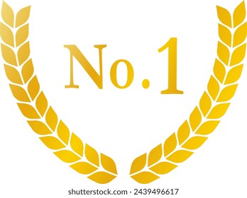 No.1 emblem design shining in gold