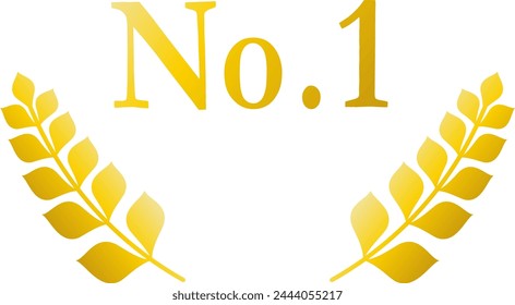 No.1 emblem design shining in gold