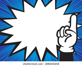 NO.1, Hand pose Concentrated line balloon Comment balloon Illustration vertical banner