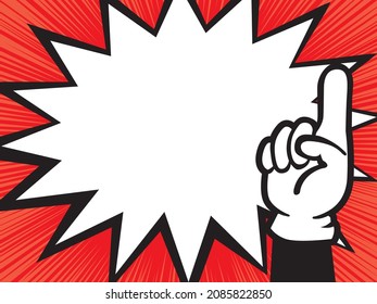 NO.1, Hand pose Concentrated line balloon Comment balloon Illustration vertical banner