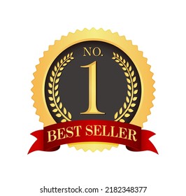 No.1 medal icon illustration | best seller