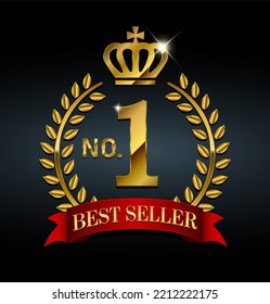 No.1 medal icon illustration | best seller	
