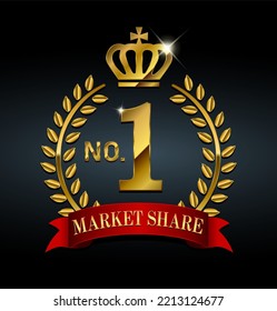 No.1 medal icon illustration | market share	