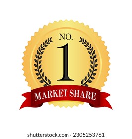 No.1 medal icon illustration | market share