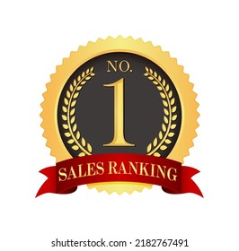 No.1 medal icon illustration | sales ranking