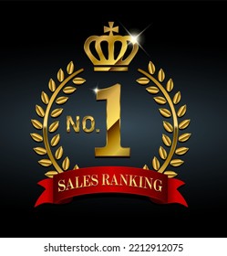 No.1 medal icon illustration | sales ranking