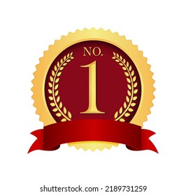 No.1 medal icon illustration ( with text space )