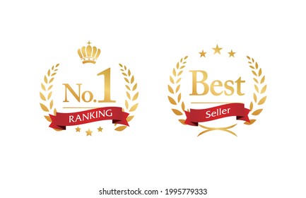 No.1, Number one, best seller icon , vector illustration, ranking, award	 - Shutterstock ID 1995779333
