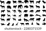 No#1 Silhouettes of assorted land animals vector for design use