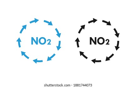 NO2 con símbolo de flecha ilustración de la plantilla de logotipo