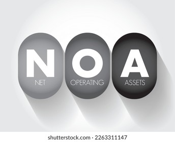 NOA Net Operating Assets -  business's operating assets minus its operating liabilities, acronym text concept background