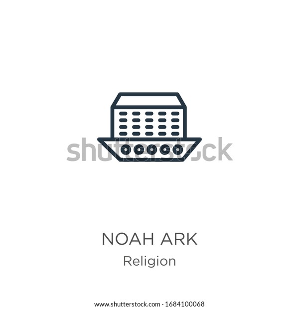 Noah Ark Icon Thin Linear Noah Stock Vector (Royalty Free) 1684100068 ...
