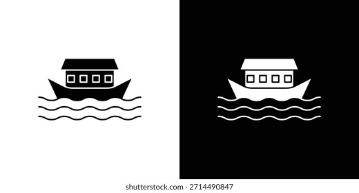 Noah Ark icons vector silhouette design. Vector flat graphic design illustration.