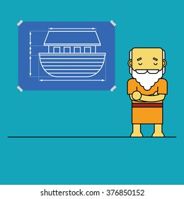 Noah and Blueprint of ark.