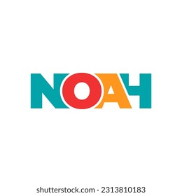 NOAH name lettering typhography text illustration vector