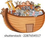 Noah's Ark with Animals illustration