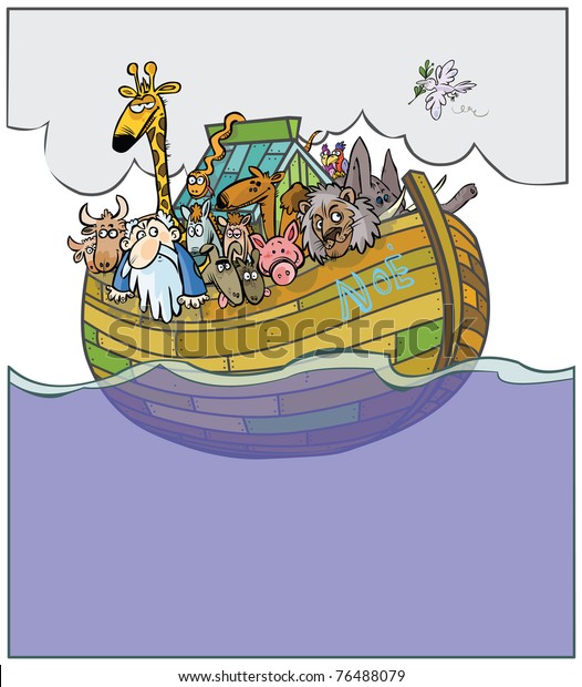 Noahs Ark Cartoon Stock Vector (Royalty Free) 76488079