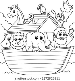 Noahs Ark Coloring Page for Kids