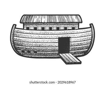 Noahs Ark Sketch Engraving Vector Illustration Stock Vector (Royalty ...