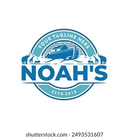 Noah's ark vector logo. creative design