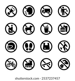 no,ban,prohibition sign set,vector and illustration