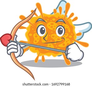 nobecovirus in cupid cartoon character with arrow and wings