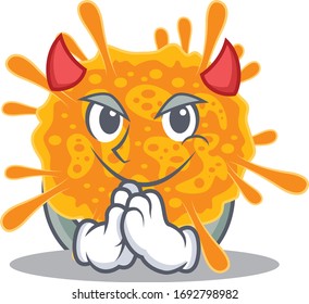 nobecovirus dressed as devil cartoon character design style