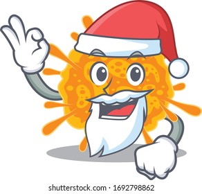 nobecovirus Santa cartoon character with cute ok finger