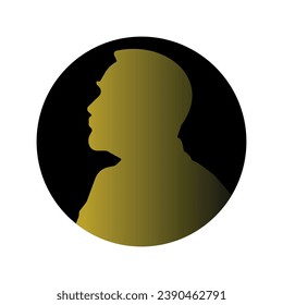 Nobel medal. Flat Nobel silhouette on black background. Vector illustration.