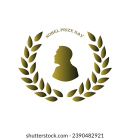 Nobel prize day. Flat Nobel silhouette on white background. Vector illustration.