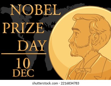 Nobel prize day poster design illustration