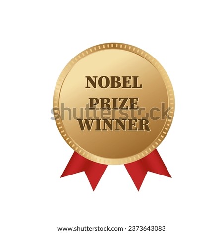 Nobel prize winner medal vector gold award