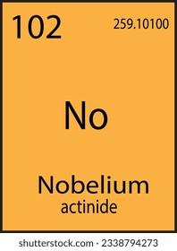 Nobelium periodic element table science vector illustration atomic chemistry symbol sign