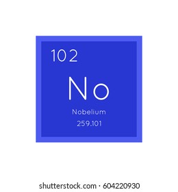 Nobelium simple style tile icon. Chemical element of periodic table. Vector illustration EPS8