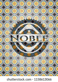Noble arabic badge background. Arabesque decoration.