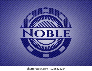 Noble badge with denim texture