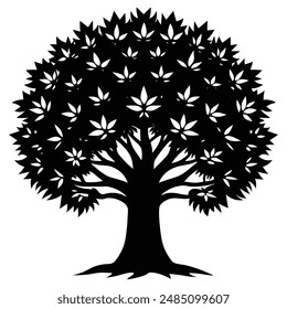 Noble Chestnut Tree Silhouette Design