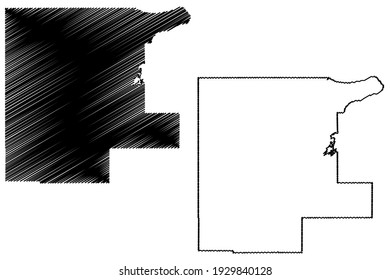 Noble County, Oklahoma State (U.S. county, United States of America) map vector illustration, scribble sketch Noble map