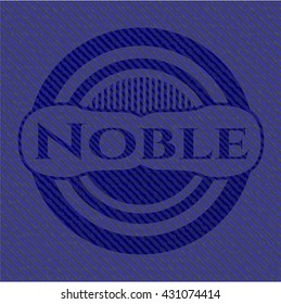 Emblema noble con textura de denim