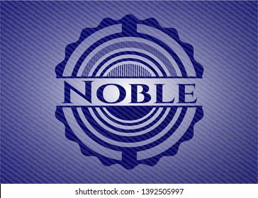 Noble emblem with jean background. Vector Illustration. Detailed.