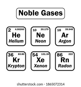 noble gases elements, chemical elements