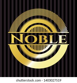 Noble gold emblem or badge. Vector Illustration. Detailed.