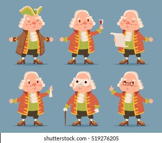 Noble medieval aristocrat mascot icons set cartoon vector illustration